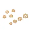 Flor Estrela de Cinco Pontas Flor de Flor de Floco de Neve Banhada a Ouro 14K Espaçador Flor de Flor Acessórios de Joias para Pulseira Colar Feito à Mão DIY