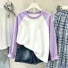 Camiseta interior de algodón puro para niñas, bloques de color curvos, estilo base, primavera y otoño 2026, nuevo estilo, camiseta de manga larga para niños, estilo fino, ropa para niños medianos y grandes