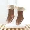 # Meias de Bebê com Renda para Primavera e Outono, Meia Cano Médio Sem Costura Antiderrapante para Chão de Bebês, Amigável à Pele para Meninas e Crianças Pequenas