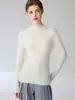 Suéter de cuello redondo 100% cachemira pura para mujer, nuevo suéter de punto ajustado de cachemira para otoño e invierno