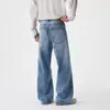 Jeans para hombre modelo nuevo otoño e invierno 2026, corte ligeramente acampanado, sin elasticidad, básicos, sencillos, versátiles, azul claro lavado