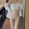 Roupa íntima de renda popular fofa desejo puro algodão puro na virilha secagem rápida respirável estampa de desenho animado cintura média calcinha de menina atacado