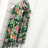 Bufanda Nueva de Otoño e Invierno Estilo Chino Bufanda de Flor Grande del Noreste Fotografía de Viaje Chal de Estilo Étnico Bufanda para E-commerce en Vivo