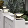 Lámpara de Poste Exterior Lámpara de Villa Moderna Simple Solar Acero Inoxidable Impermeable Lámpara de Jardín Lámpara Decorativa de Jardín