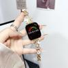 Pulseira de Metal com Strass Borboleta Epóxi para Relógio Compatível com Apple 9 10 11 Samsung Huawei 11 Fit4 Xiaomi 10