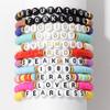 Pulsera Pulsera Pulsera de Arcilla Suave Negro Oro Capas Alfabeto Color Bo Amigos Simea Regalo Rebanada Playa