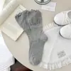 Meias Ruffled Dupla Camada Estilo Ballet Youjiaxiu, Verão Finas de Malha Respirável Meias Slouch Femininas Estilo Miu