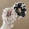 Algodão puro! Saia Refinada de Cintura Alta Renda Renda Pequeno Floral Estilo Círculo Intestinal Flor na Cabeça Brincalhona Anel de Cabelo Corda de Cabelo