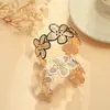 E-commerce Transfronteiriço de Joias Europeias e Americanas Mais Vendido Verão Pintura de Flores Óleo Metal Borla Moda Pulseira Feminina
