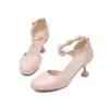 Zapatos Talla 28--43 Estilo Coreano Flor Hueca Tacones Altos Sandalias con Hebilla en la Punta Nuevos Zapatos de Mujer para Primavera y Verano
