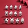 S999 Plata Fina 3D Plata Dura Colgante Zodíaco Año de Nacimiento Luz Lujo Alto Sentido Collar DIY Accesorios de Joyería de Plata