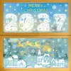 Pegatinas de Navidad Copos de Nieve Muñeco de Nieve Pegatinas Electrostáticas Decoración de Escena para Ventana de Centro Comercial Papá Noel Renos Pegatinas de Vidrio