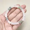 Pulsera de Jade Verde Natural Tianshan para Mujer, Pulsera de Perlas Redondas de Jade Blanco Seda Dorada de Xinjiang con Diseños de Flores Flotantes, Suministro al por Mayor para Transmisiones en Vivo