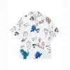 Camiseta de Estampado Anime Verano y Otoño Playa para Mujer Manga Corta Elástica Delgada Animales de Dibujos Animados Estampado Superior Holgado Camiseta