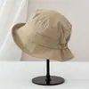 Chapéu Bucket Versátil Cor Sólida Secagem Rápida Estilo Coreano para Mulheres, Chapéu de Sol para Uso Externo Proteção UV de Verão, Chapéu Bacia Fino Dobrável