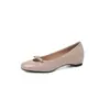 Sapatos Mary Jane de Plataforma com Laço de Pele de Cordeiro Ballet 2026 Outono Salto Médio Bico Redondo Couro Genuíno Baixos para Mulheres