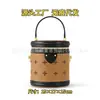 Bolsos para Mujer 2025 Nuevo Estilo Piel Genuina Cubo de la Fortuna Esencial de Maquillaje Bolso Cubo Redondo para Salir Bolso de Hombro Cruzado Gran Capacidad Moderno