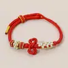 Nudo Wenchang para el Éxito en los Exámenes, Pulsera de Hilo Rojo, Regalo para Exámenes, Pulsera Tejida Hecha a Mano DIY para Hombres y Mujeres, Al por Mayor