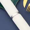 Hebilla de anillo para servilleta simple en forma de D transfronteriza, hebilla creativa de semicírculo, anillo decorativo para servilleta de aleación con galvanoplastia, decorativo de mesa para restaurante occidental
