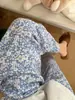 Pantalones Casuales de Gasa Floral de Verano Suaves Pegajosos Holgados de Pierna Ancha Largos Pijamas Perezosos para Casa