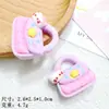 Bolsa de Gatito de Dibujos Animados de Color Sólido Accesorios de Resina DIY Pegamento de Crema Hecho a Mano Pasador Llavero Hebilla para Zapatos con Agujero Material