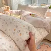 Juego de cuatro piezas de gasa de doble capa de algodón puro Clase A: funda de edredón, sábana bajera, funda de edredón, sábana de cama, juego de tres piezas para estudiante de dormitorio 4