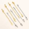 Color Oro Verdadero 18K Conservación del Color Galvanizado Cadena de Cola de Extensión Gotas de Agua de Amor Accesorios de Broche de Langosta para Joyería Hecha a Mano DIY Collar Pulsera