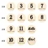 Directamente del fabricante: Divertidas Tarjetas Redondas de Madera para Hitos del Bebé con Impresión a Doble Cara para Anuncios de Nacimiento y Fiestas