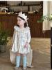 CQ251332 Vestido Linterna CY251333 Camisa Base 2025 Primavera Estilo Coreano Niña Floral Infantil Vestido Linterna