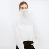 Ropa de Protección Solar de Seda Huaye para Mujer en Verano, Chal con Protección Solar y UV, Bufanda, Máscara de Seda de Morera para Ciclismo para Mujer