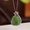 One Deer Silver S925 Prata Esterlina Hetian Jasper Retro Old Lotus Maitreya Buddha Pingente Retro Buddha Prata Pingente