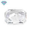 Huagang Gem 9A Retangular Chanfrado Flor de Gelo Lapidada Zircônia Branca Diamante de Alto Carbono Zircônia Octogonal Pequena Pedras Nuas CZ Anéis