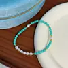 Pulsera de Plata de Ley S925 con Perlas de Agua Dulce Naturales y Turquesa, Joyería de Lujo Ligero de Moda Estilo Chino Nuevo