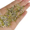 Populares Diamantes de Imitación Dorados con Circonita para Uñas, Tamaño Mini Pequeño, Diamantes de Imitación Irregulares Super Brillantes de Fondo Plano Color Amarillo, Decoraciones para Uñas que Iluminan