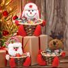 Decorações de Natal Cartoon Old Man Candy Basket Crianças Grande Presente Cesta de Bambu Holiday Atmosphere Desktop Ornaments