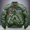 Jaqueta Piloto Ma1 de Trabalho Pesado Jaqueta Baseball Bordada para Homens, Macacão de Voo Estilo Americano Solto Roupa de Trabalho para Outono e Inverno