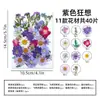 Marcapáginas de flores secas especímenes colección de primavera en botella de película plástica materiales hechos a mano para manualidades estudiantes de primaria flores transparentes