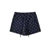 Ropa de Mujer al por Mayor Transfronteriza Estilo Europeo y Americano Verano Nuevo Pantalones Cortos con Cordón de Lunares Corte Ajustado Adelgazantes Pantalones de Tres Cuartos Chica Caliente Pantalones Cortos Calientes