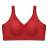 Otoño/Invierno Artículo Rojo Ropa Interior Correas Anchas Sin Varillas Cómodo Sin Costuras Ceñido a la Piel Transpirable Recogida de Busto Grande Adelgazante Sujetador Invisible