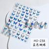 Red de taro concha luz mariposa pegatinas de uñas relieve tridimensional azul aurora mágico explosiones pegatinas de uñas al por mayor