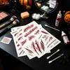 Pegatina de tatuaje de cicatriz de zombi para Halloween, decoración de Halloween, pegatina de tatuaje de cicatriz de herida falsa