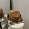 Bolso bandolera de pana coreano Ins Color puro Lona Moda Casual Bolso de hombro Estudiante Ropa de trabajo Japonés Bolso de hombro pequeño