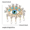Pingente de Liga Vintage Tendência com Strass Broche Olho do Diabo Personalizado Luxo Broche de Joia para Roupas Femininas Corsage