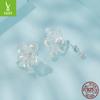 Brincos de cristal transparente com pingente de prata femininos pequenos temperamento fresco s925 brincos de prata esterlina de alta qualidade