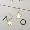 E869 Novos Brincos Geométricos Fofos de Estrela de Cinco Pontas Europeus e Americanos Minimalistas Versáteis Brincos de Tarraxa de Estrela