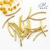 Tubo Curvo con Conservación de Color Oro de 14K Chapado en Oro Patrón de Estrella Flor Cortada Tubo S Tubo Recto Accesorio de Joyería DIY Material para Pulsera