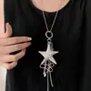 Serie Chica Linda Fresca Caliente ~ Collar con Colgante Flor Estrella Estilo Coreano Cadena para Suéter Versátil de Lujo Ligero Collar con Candado de Moda