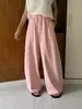 Pantalones de Pierna Ancha Elásticos con Cordón de Personalidad Estilo Americano, Pantalones Casuales de Punto, Elegantes Pantalones de Tiro Alto Adelgazantes de Longitud Completa para Mujer Za