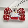 Pinza para el pelo con lazo de terciopelo rojo navideño, set de tocado con campana y borla de dibujos animados lindos de Papá Noel para niños