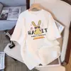 Camiseta de Manga Corta de Algodón Puro para Mujer Verano 2025 Nueva Moda Suelta Adelgazante Camiseta Diseño con Sentido Nicho Top para el Cabello